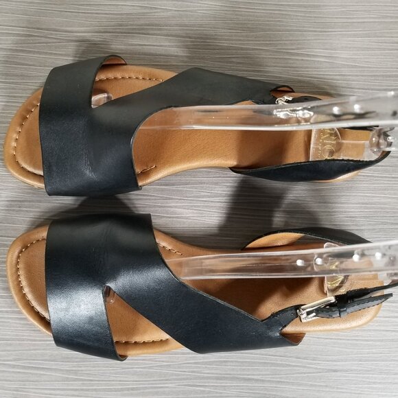 Franco Sarto Garza Sandal, Black Leather, Womens Size 9 M / 39 - Picture 10 of 13